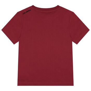 Boys Mini Me Burgundy Logo T-Shirt