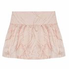 Girls Pink Jacquard Bow Skirt, 1, hi-res