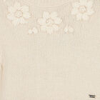 فستان بنات تول محبوك باللون العاجى, 2, hi-res