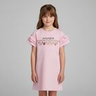Girls Pink Logo Dress, 1, hi-res