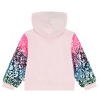 Girls Pink Sequin Hooded Zip Up Top, 1, hi-res