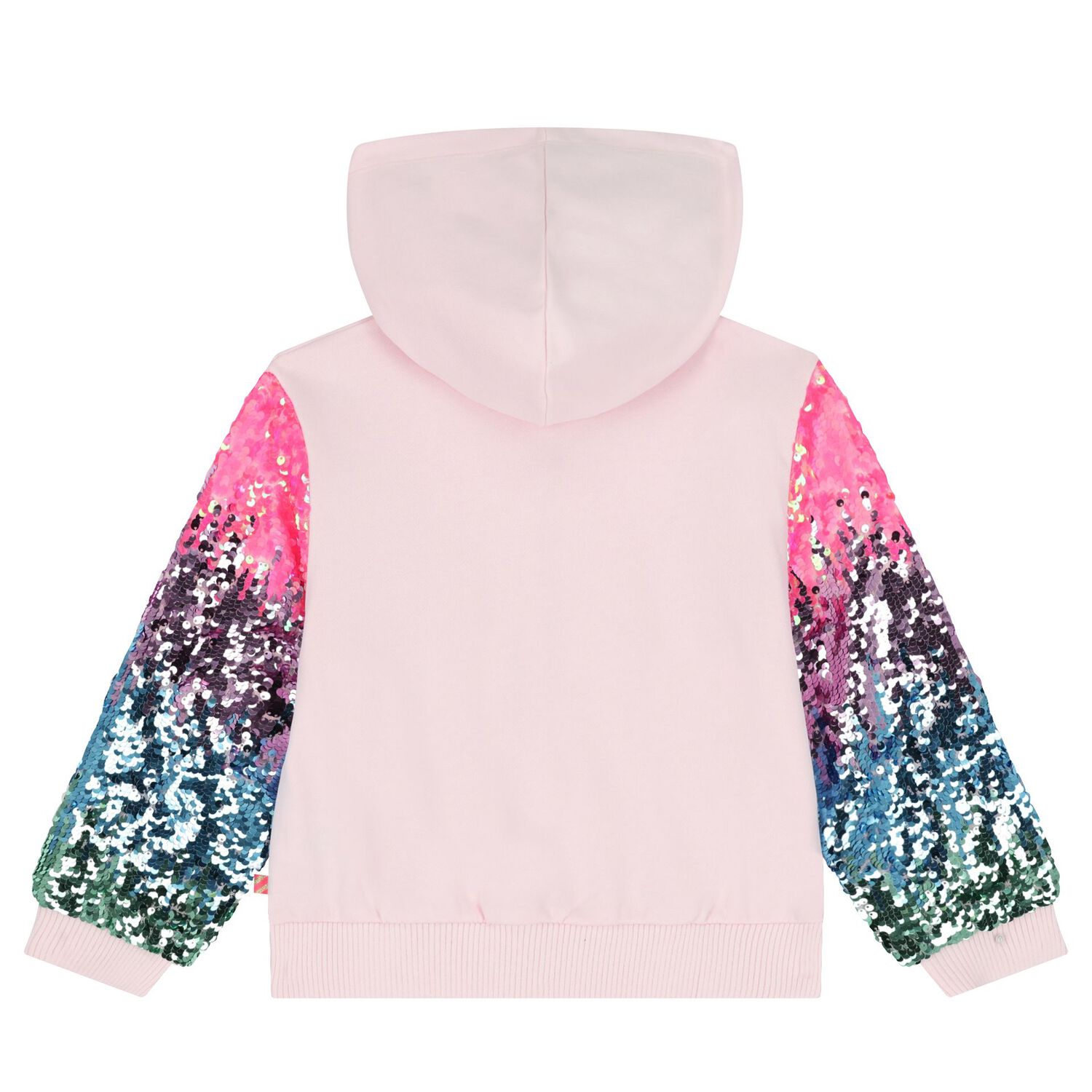Girls Pink Sequin Hooded Zip Up Top, 1, hi-res image number null