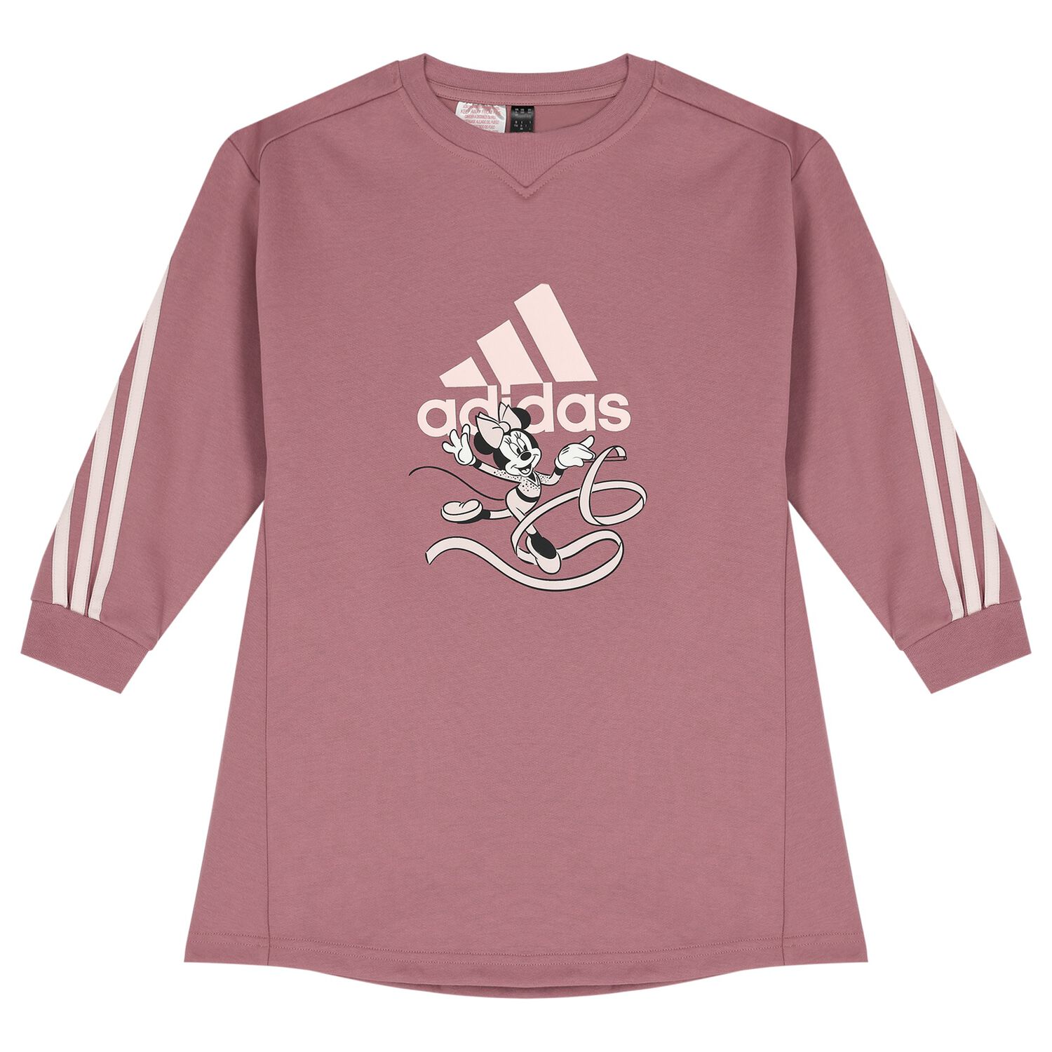 فستان بنات سويتشيرت بالشعار باللون الوردي, 1, hi-res