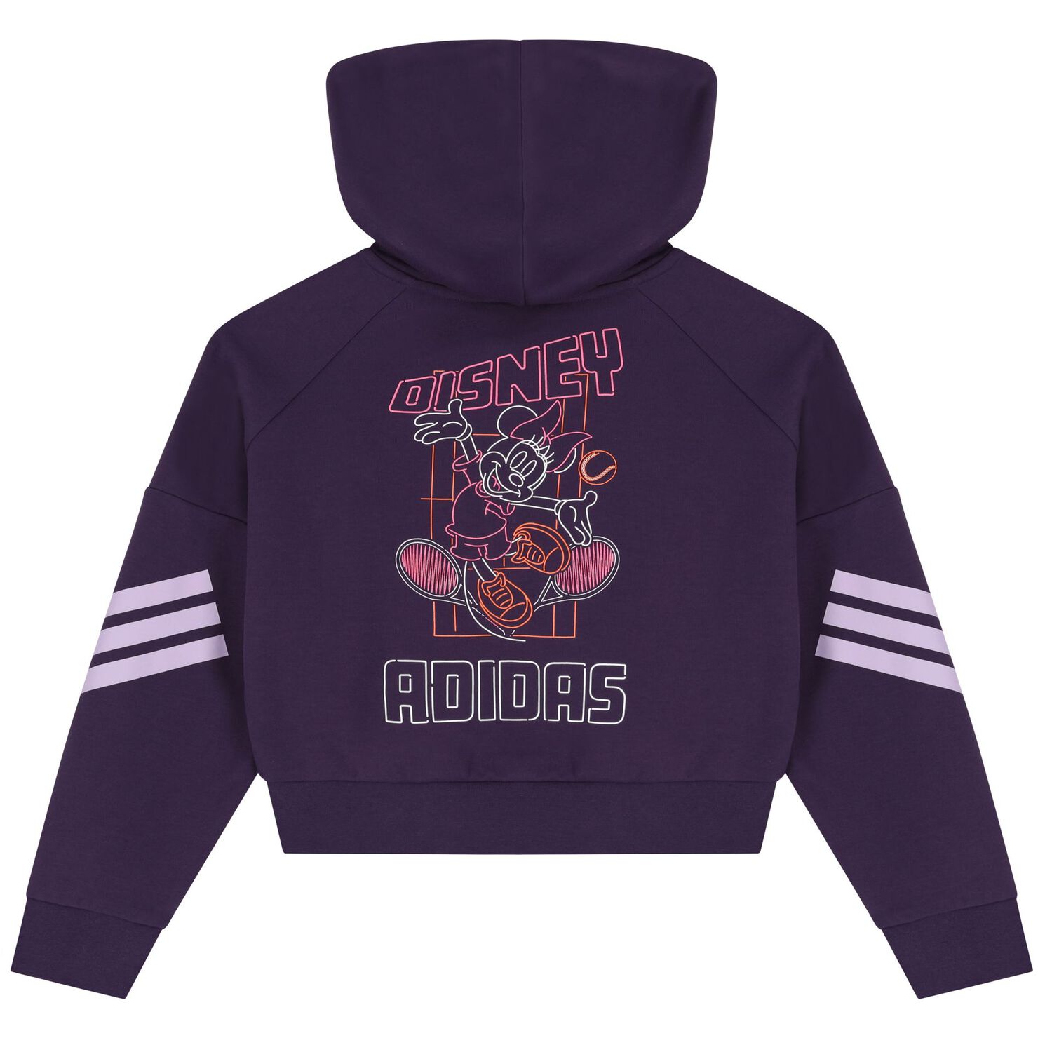 Girls Purple Disney Logo Hooded Zip Up Top, 1, hi-res