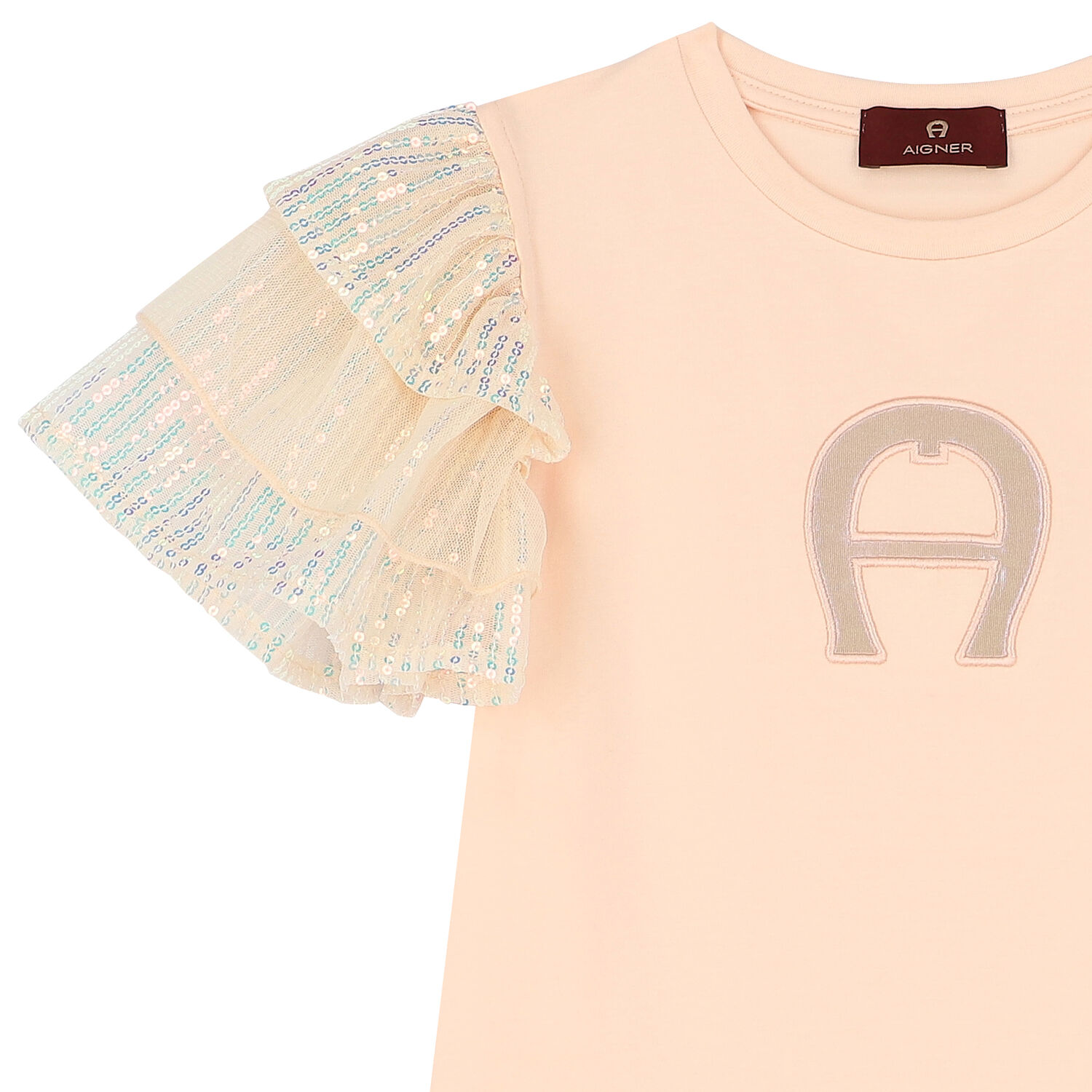 Girls Pink Sequin Logo Dress, 1, hi-res