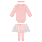 Baby Girls Pink 3 Piece Bodysuit & Tutu Set, 2, hi-res