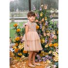 Girls Beige Sequin & Tulle Dress, 1, hi-res