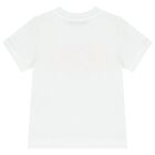 Younger Girls White & Pink Logo Shorts Set, 1, hi-res