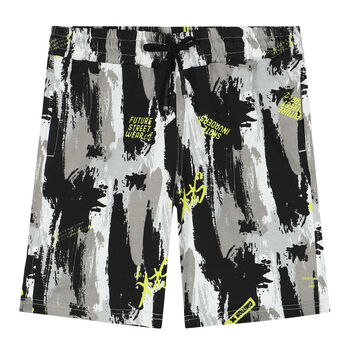 Boys Black & White Shorts