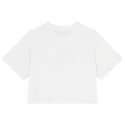 Girls White Logo T-Shirt, 1, hi-res