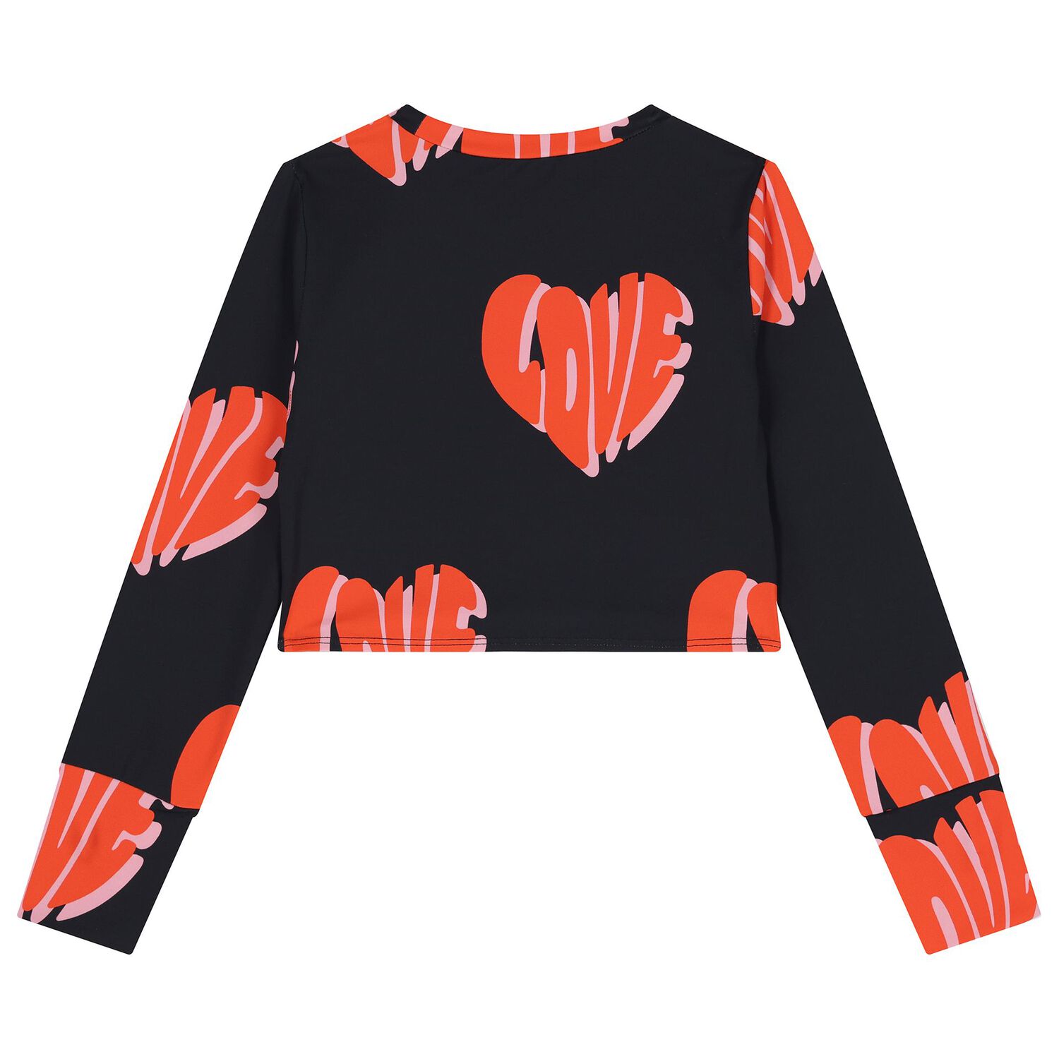 بلوزة سوداء بأكمام طويلة للبنات, 1, hi-res