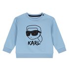 Younger Boys Blue & Beige Ikonik Karl Tracksuit, 1, hi-res