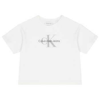 Girls White Logo T-Shirt