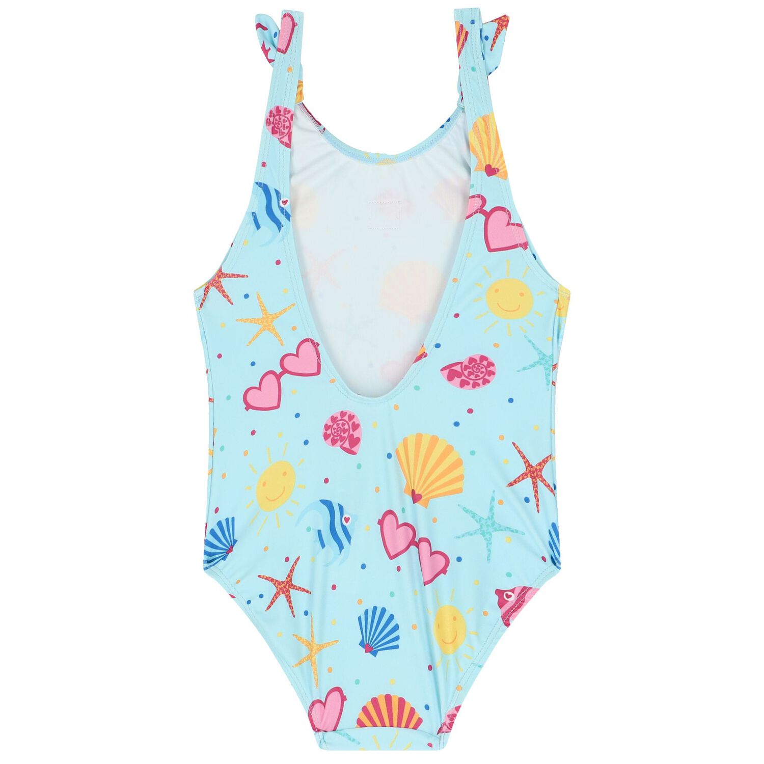 Girls Aqua Printed Swimsuit, 1, hi-res image number null