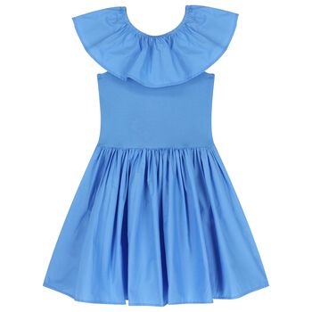 Girls Blue Ruffled Dress 