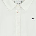 Girls White Logo Shirt Dress, 1, hi-res