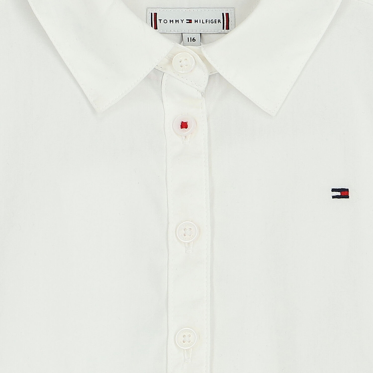 Girls White Logo Shirt Dress, 1, hi-res