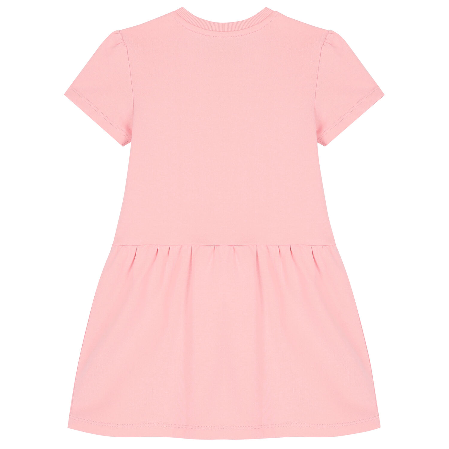 Girls Pink Teddy Bear Logo Dress, 1, hi-res