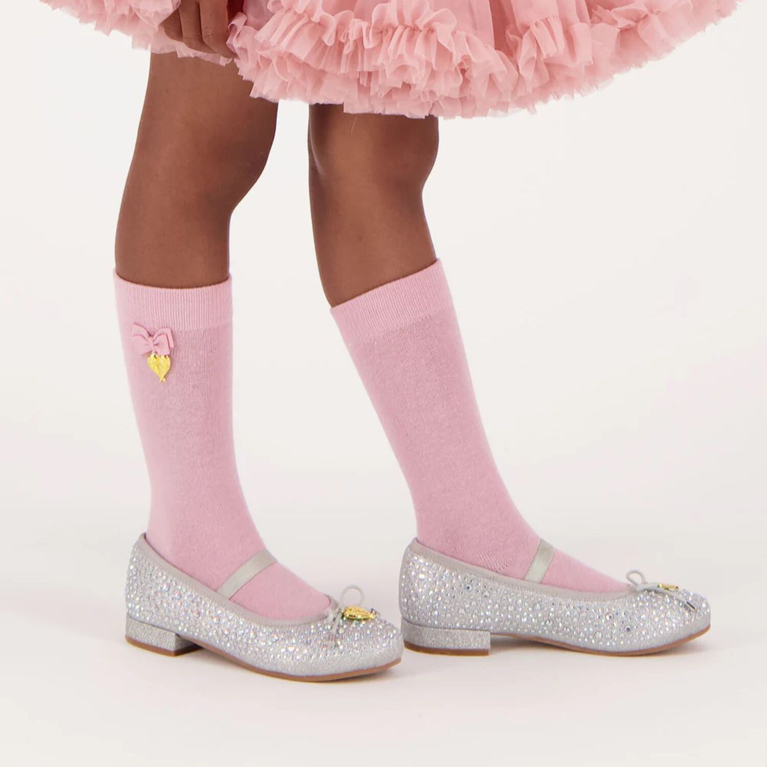 حذاء بنات بفيونكة باللون الفضي, 2, hi-res image number null