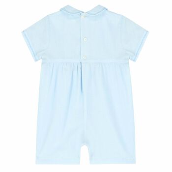 Baby Boys Blue Smocked Romper