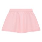 Younger Girls White & Pink Teddy Bear Logo Skirt Set, 1, hi-res