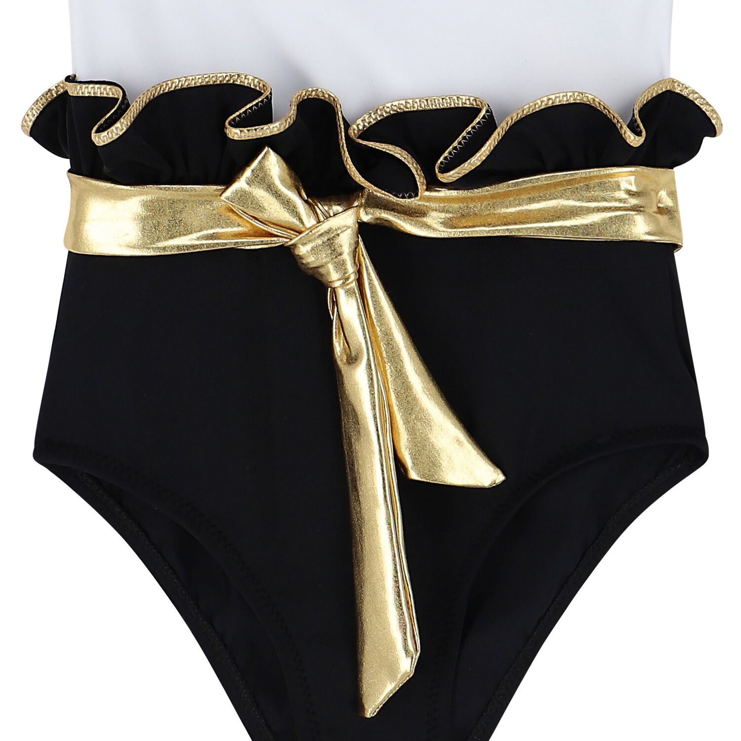 مايوه بكيني مكشكش باللون الأبيض والأسود, 1, hi-res image number null