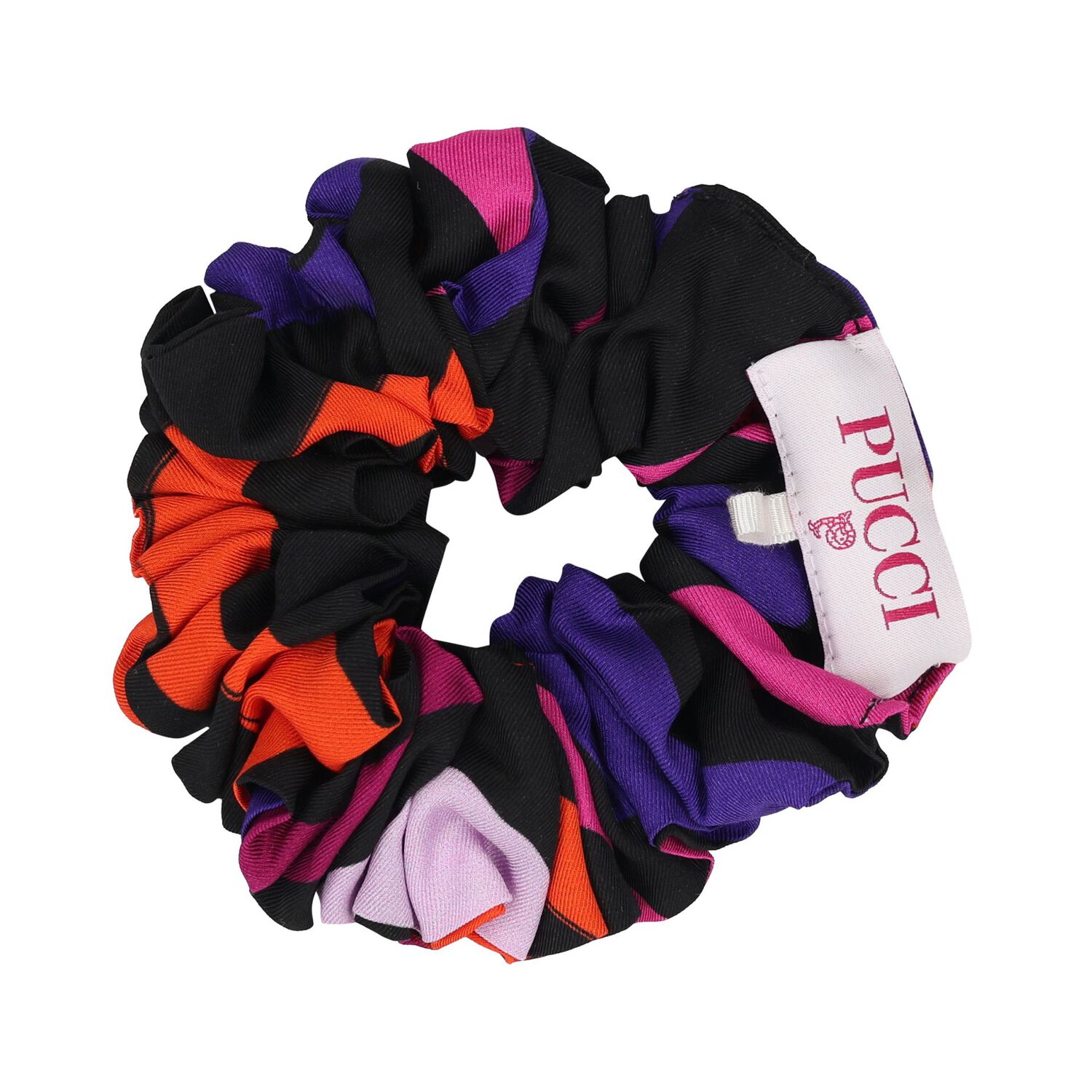 Girls Black & Pink Vortice Scrunchie, 2, hi-res