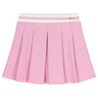 Girls Pink Logo Pleated Skirt, 1, hi-res