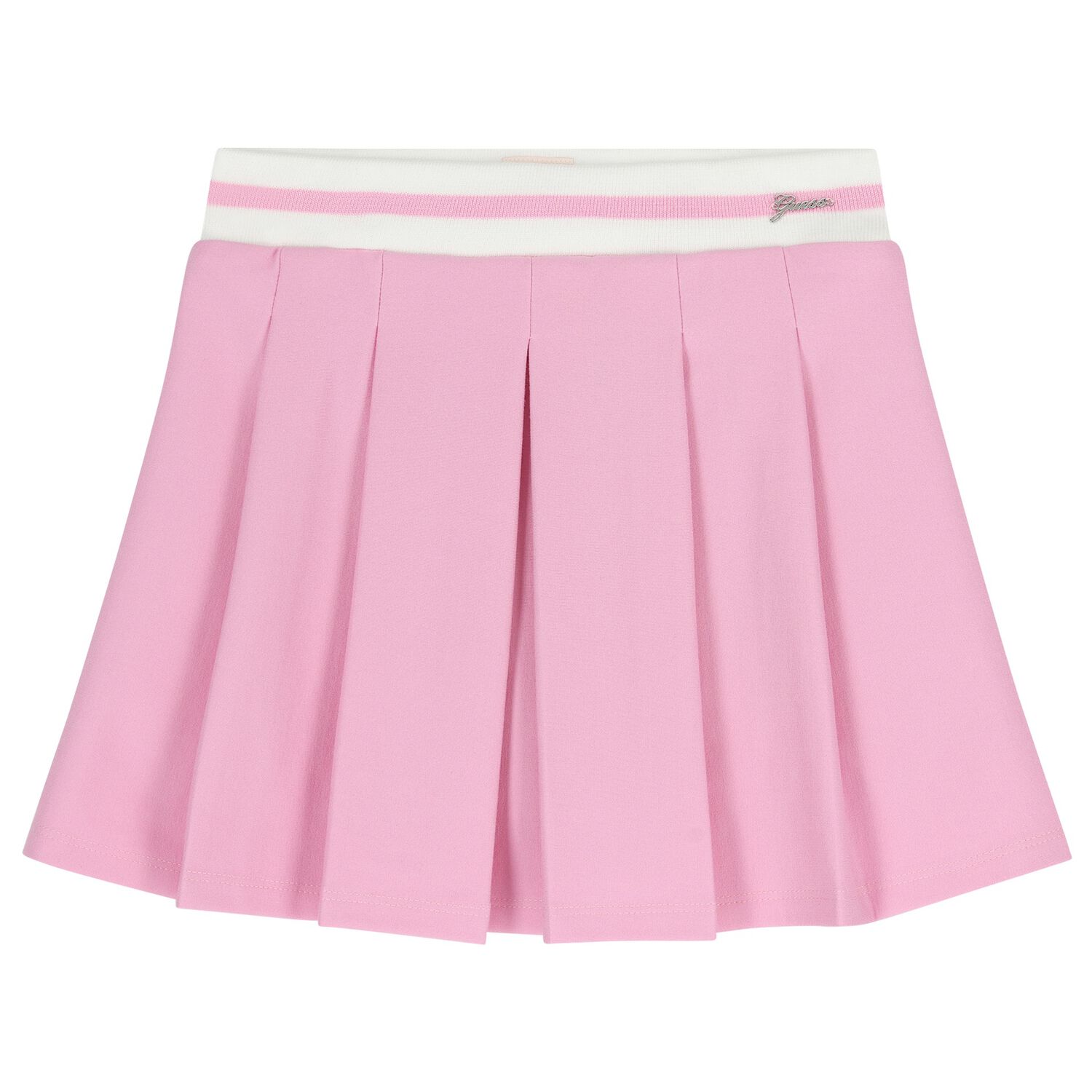 Girls Pink Logo Pleated Skirt, 1, hi-res