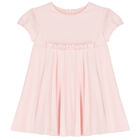 Younger Girls Pink Pleated Dress, 1, hi-res