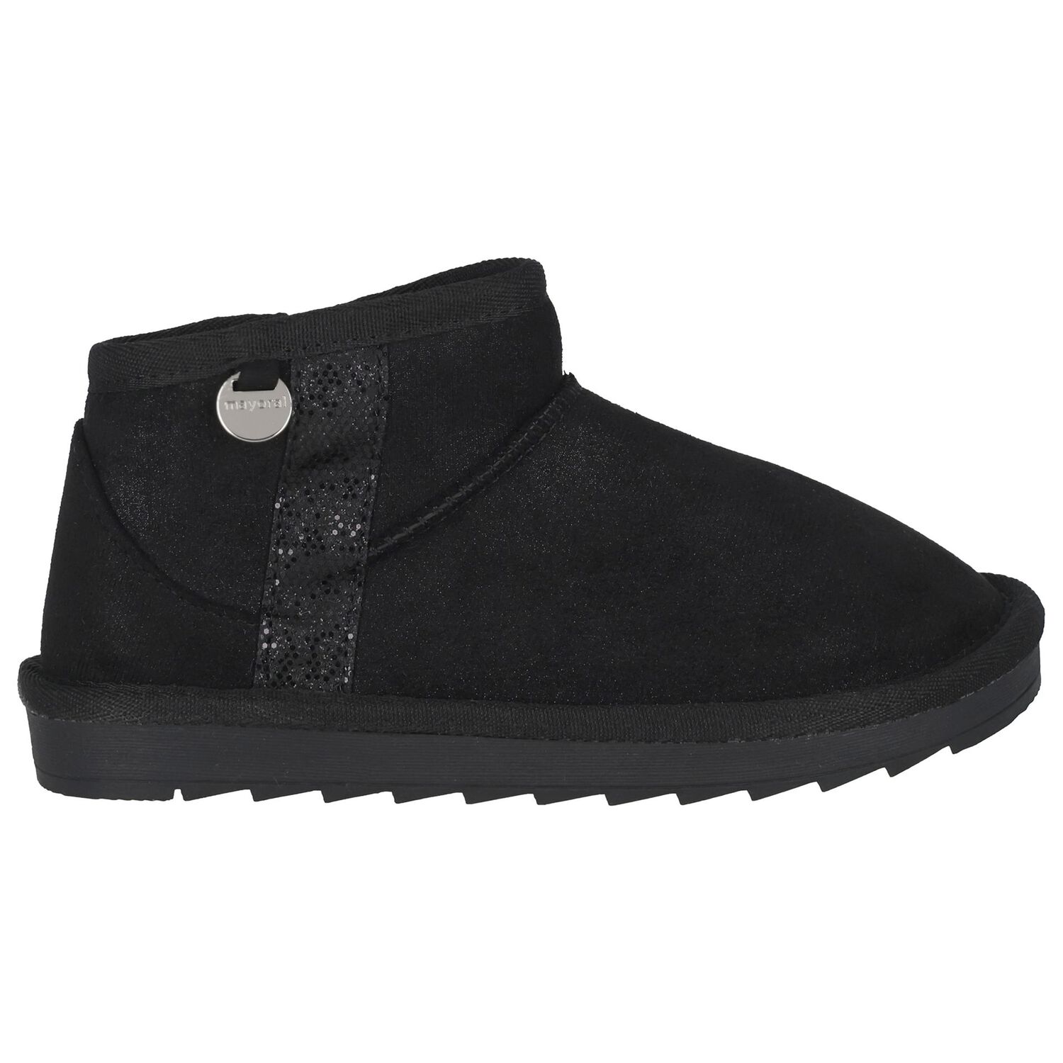 Girls Black Faux Suede Boots, 1, hi-res