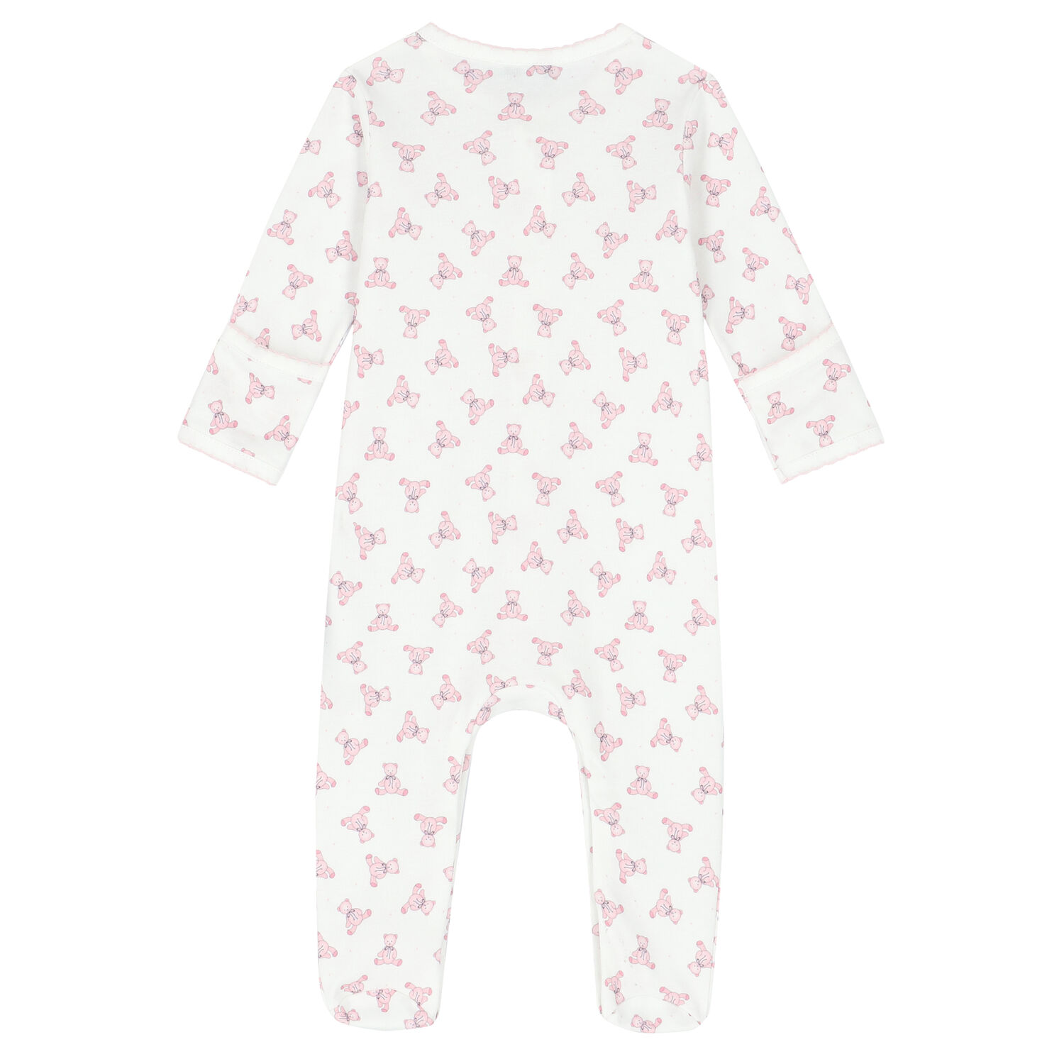 Baby Girls White & Pink Teddy Babygrow, 2, hi-res