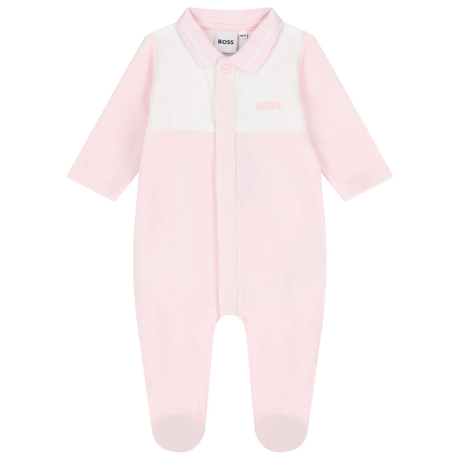 Baby Girls Pink & White Babygrow, 1, hi-res