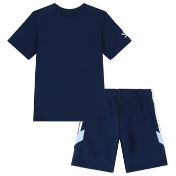 Navy Blue Logo Short Set