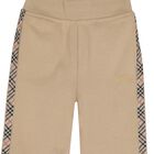 Beige Check Logo Joggers, 1, hi-res