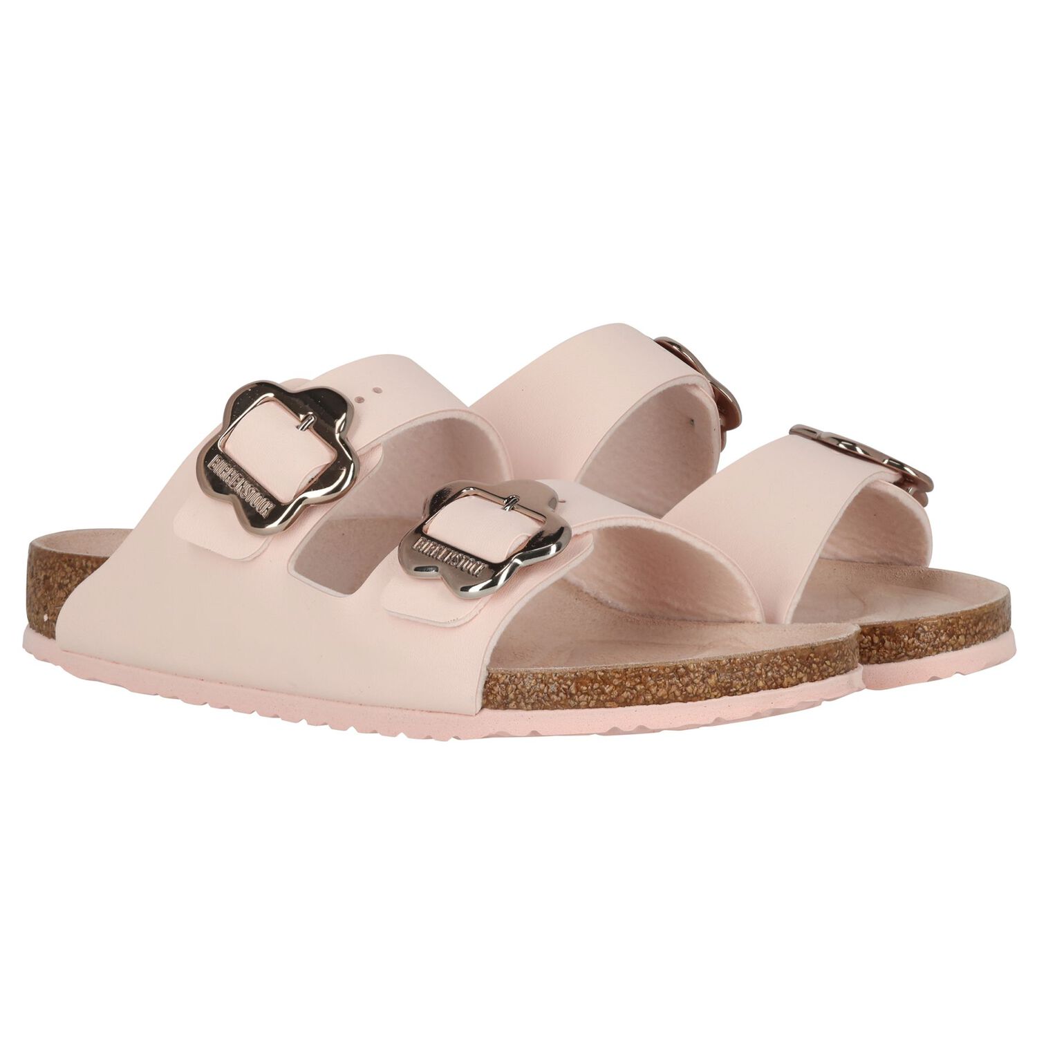 Girls Pink Arizona Flower Buckle Sandals, 1, hi-res