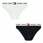 Girls White & Navy Logo Knickers (2-Pack), 1, hi-res