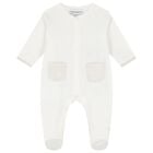 White & Beige Logo Babygrow Set, 5, hi-res