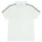 Boys White Logo Polo Shirt, 1, hi-res