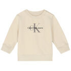 Baby Boys Beige Logo Tracksuit, 1, hi-res