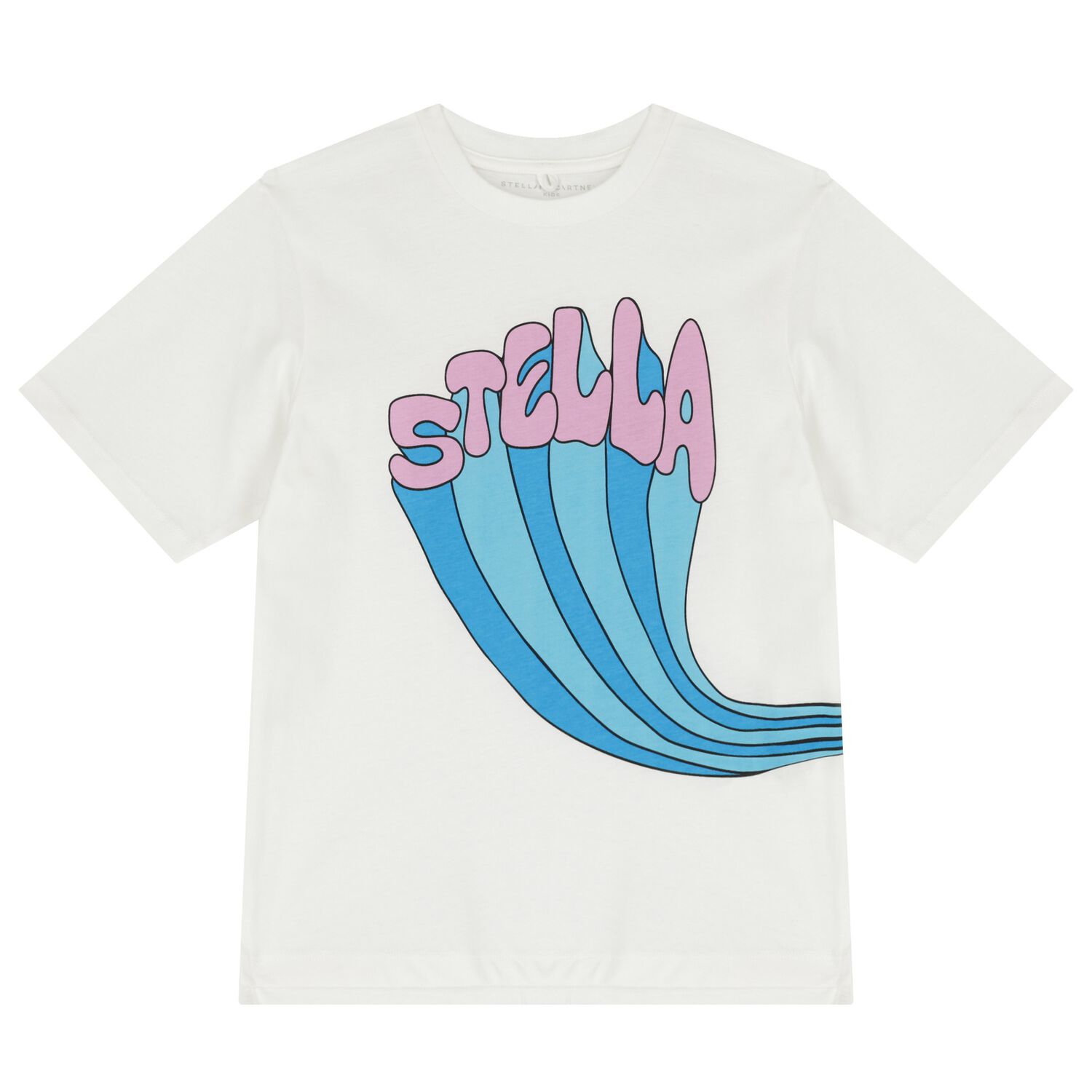 تيشيرت بنات بالشعار باللون العاجي, 1, hi-res