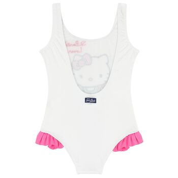 Girls White Hello Kity Swimsuit