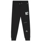 Boys Black Logo Joggers, 1, hi-res