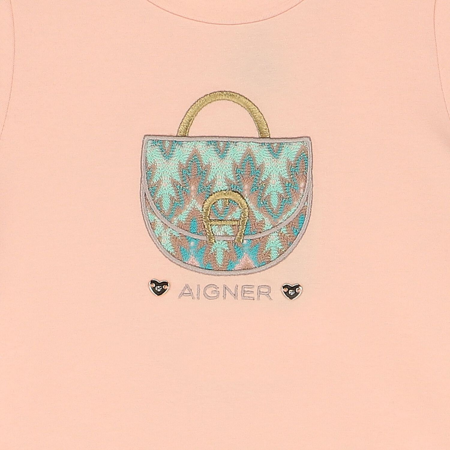 فستان بنات بطبعة حقيبة بالشعار باللون الوردى, 1, hi-res image number null