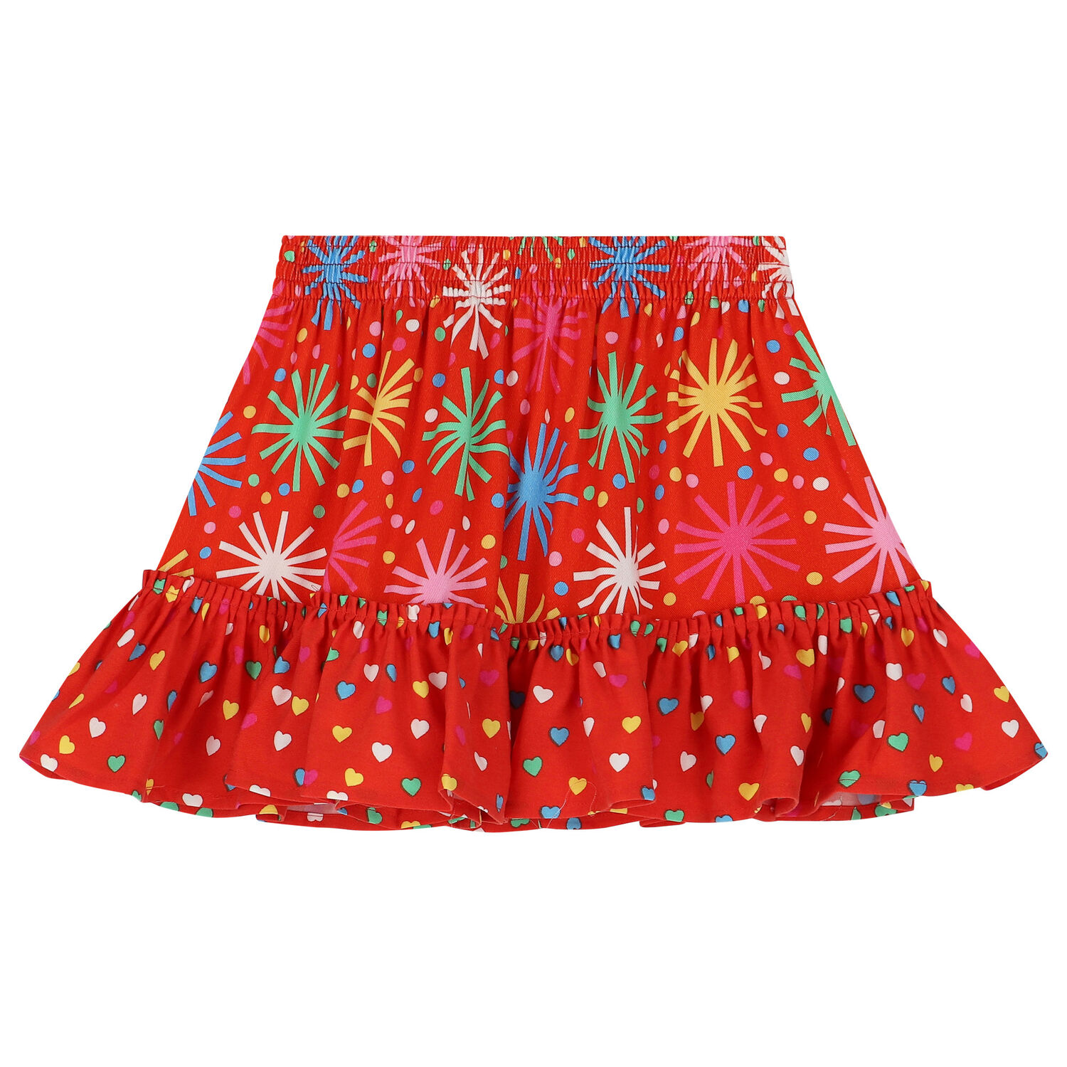 Girls Red Flared Skirt, 1, hi-res
