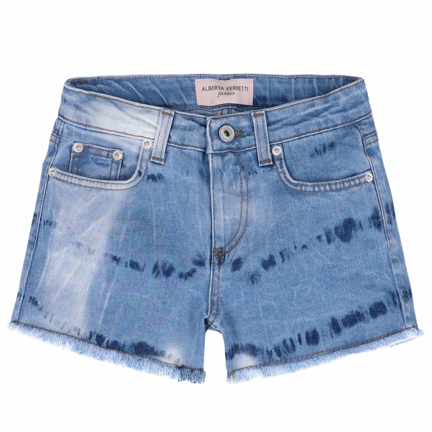 Girls Blue Denim Shorts, 1, hi-res image number null