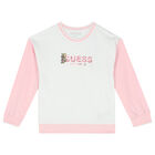 Girls White & Pink Logo Tracksuit, 1, hi-res