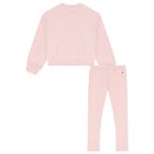 Girls Pink Logo Leggings Set, 2, hi-res