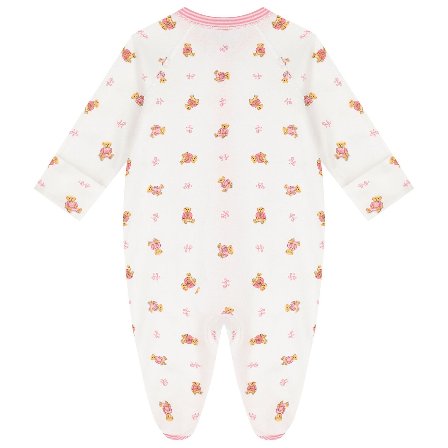 أفرول بنات بالشعار  باللون الأبيض والوردي , 1, hi-res