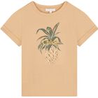 Girls Beige Pineapple T-Shirt, 1, hi-res